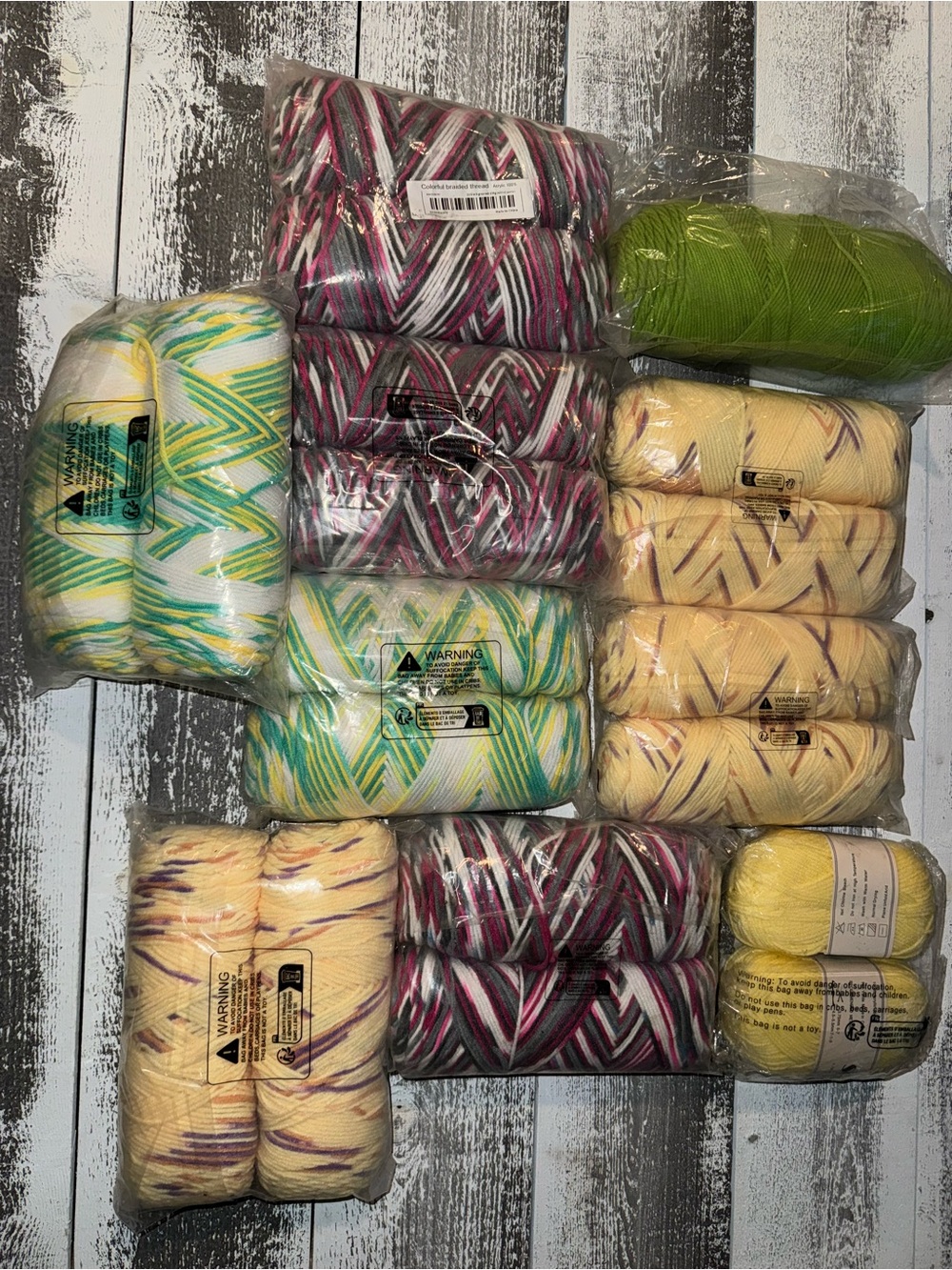 19 Assorted Multi-Color Yarn Bundle by Various Brands #12